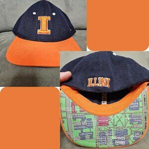 Illinois Fighting Illini Hat Cap Blue Campus Zephyr Sz Med-L NCAA College Mens